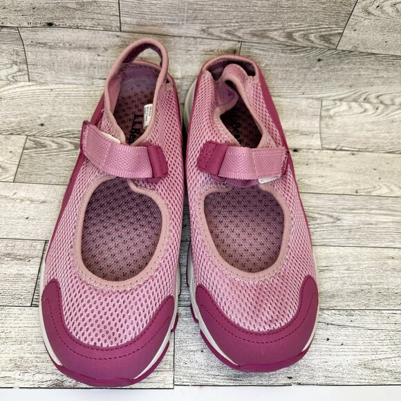 Brand New w/o Box Women's L. L.‎ Bean Pink Mary Jane Sneaker Shoes Size 8.5 Wide - Picture 3 of 10